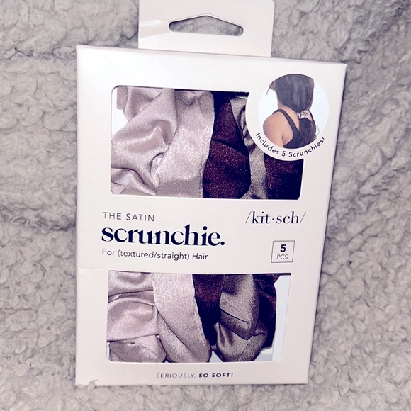 NWT Kitsch 5 piece satin scrunchie box - Picture 1 of 6